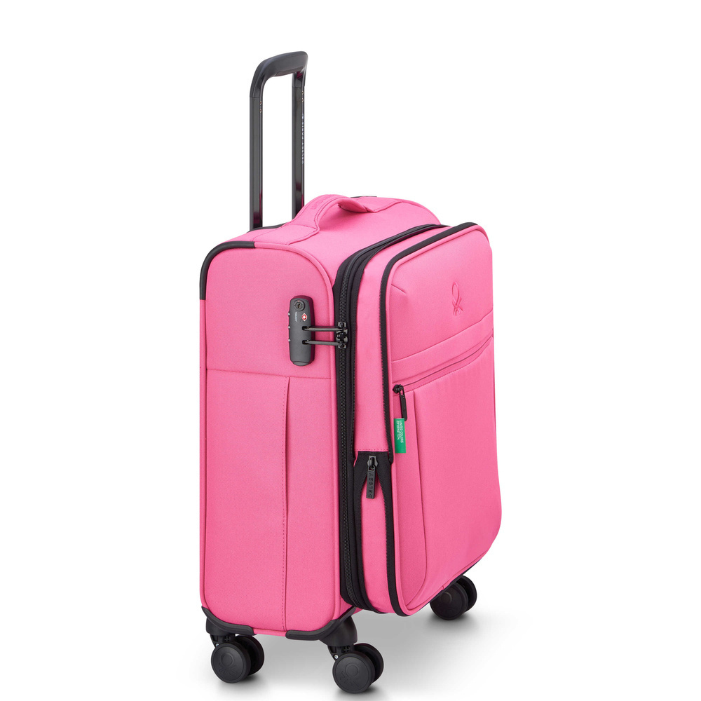 Walizka kabinowa materiałowa unisex Delsey Benetton BE mała 55 cm różowa - cecha produktu