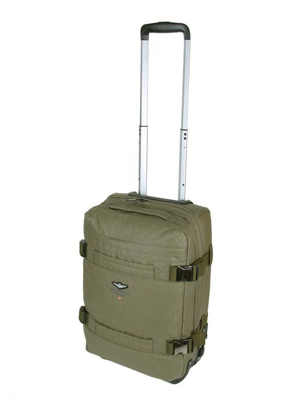 Walizka podróżna wodoodporna unisex Aeronautica Militare 546 New City kabinowa zielona - widok ogólny produktu