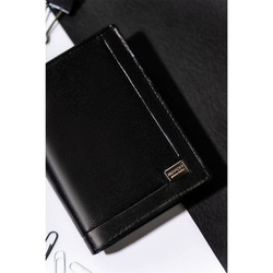Elegancki portfel męski na karty czarny skórzany - Rovicky PC-027-BAR