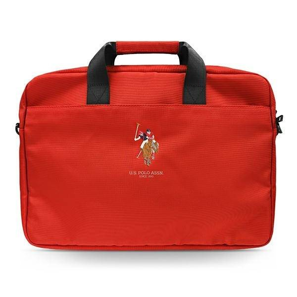 Torba nylonowa unisex U.S. Polo Assn. USCB15PUGFLRE na laptop 16 cali czerwona - czerwony kolor i detale produktu