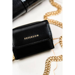 Mały portfel damski czarny portmonetka RFID - Peterson 011-WEI-PUS