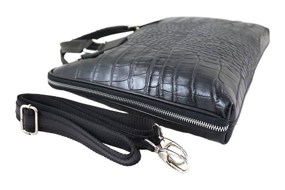Torba ze skóry naturalnej damska Barberini's 118/1-4 na laptopa croco A4 granatowa - cecha produktu