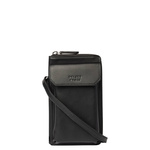 Portfel damski skórzany Delsey Le Cuir Lisse crossbody saszetka czarny