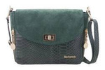 Torebka ze skóry naturalnej damska Barberini's 896-42 listonoszka croco mała ciemnozielona