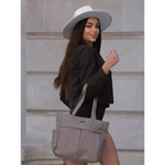 Torebka damska shopper nylonowa Peterson CTY-14 beżowa
