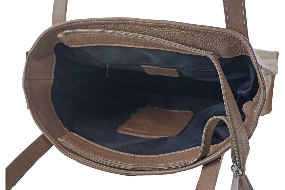 Torebka ze skóry naturalnej damska Barberini's 914-1 shopper A4 czarna - cecha produktu