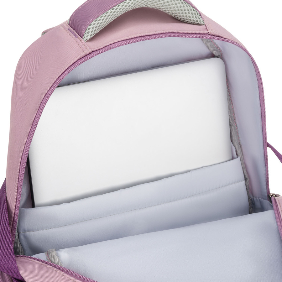 Przegroda na laptopa w biało-fioletowym plecaku Peterson 8603