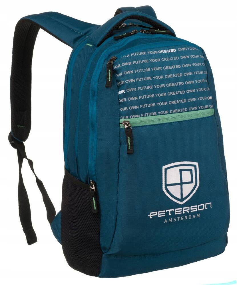 Turkusowy plecak Peterson GL-PS1 z logo marki