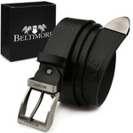 Skórzany pasek męski szeroki czarmy - Beltimore 524