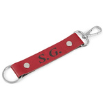 Brelok ze skóry naturalnej z grawerem B5 czerwony