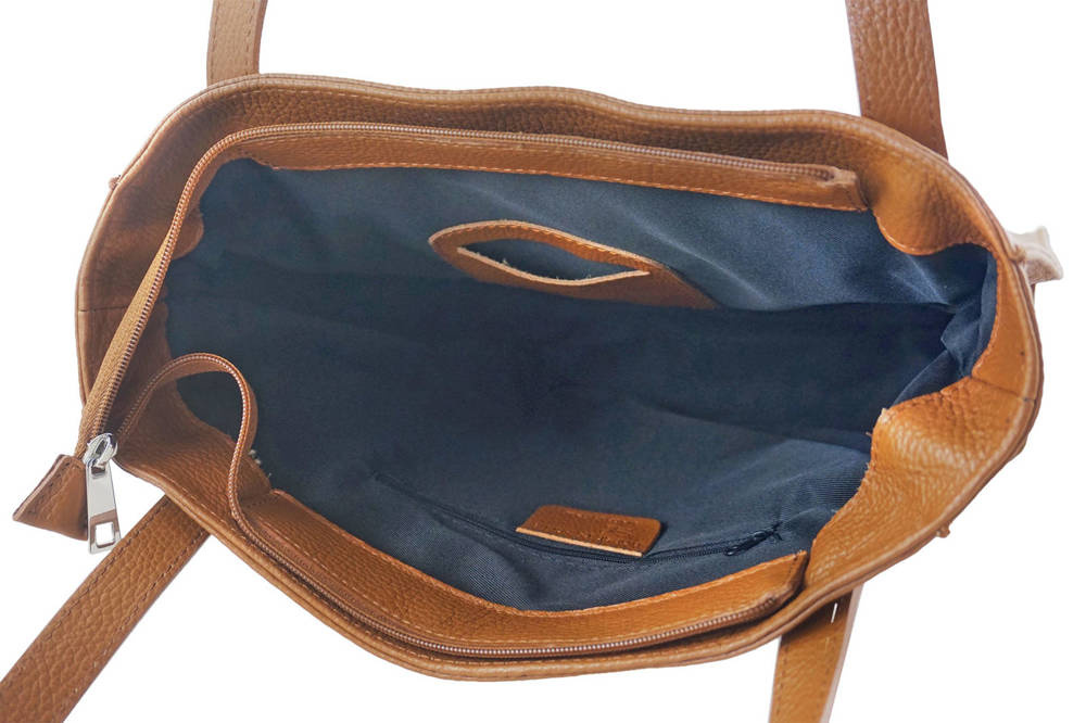 Torebka ze skóry naturalnej damska Barberini's 914-12 shopper A4 camel jasnobrązowa - cecha produktu
