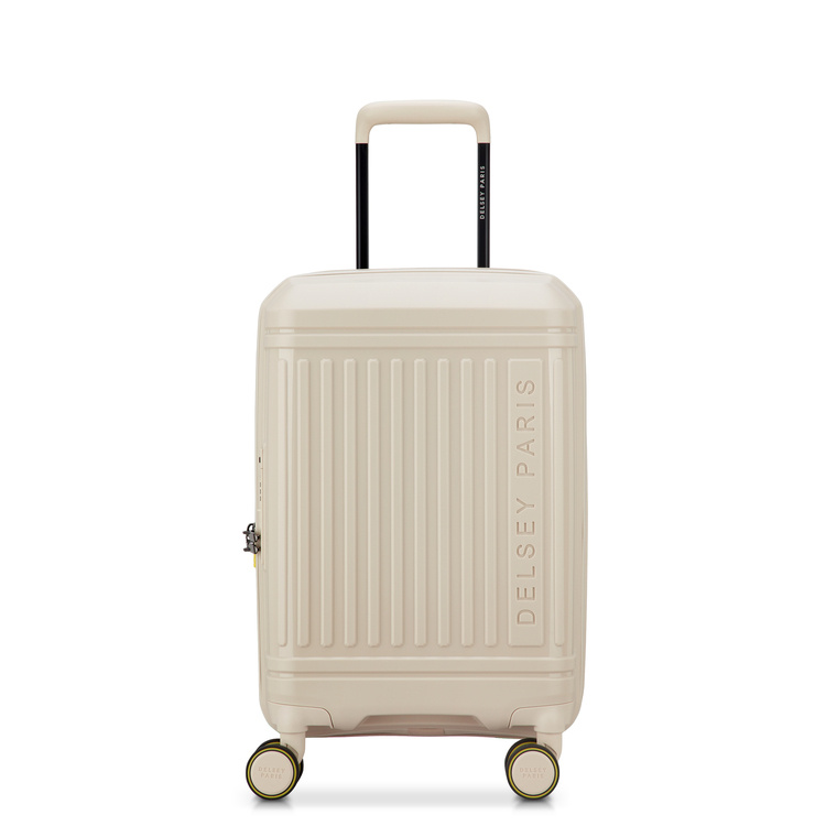 Walizka z materiału unisex DELSEY LUTECE walizka kabinowa mała 55 cm beżowa - beżowa walizka na tle