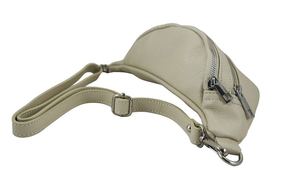 Saszetka z naturalnej skóry damska Barberini's 985-10 nerka crossbody jasnobeżowa - cecha produktu