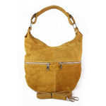 Torebka skórzana zamszowa damska Vera Pelle W345C shopper bag A4 camel