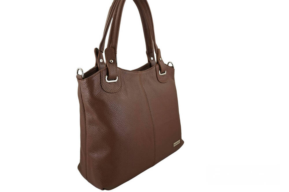 Torebka ze skóry licowej damska Barberini's 982-6 shopper A4 brązowa - cecha produktu