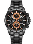 ZEGAREK MĘSKI NA BRANSOLECIE ELEGANCKI NAVIFORCE - NF9149 (zn090a) black / orange + BOX