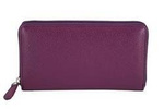 Skózany portfel damski fioletowy w środku kolorowy - Barberini's D-8320-40