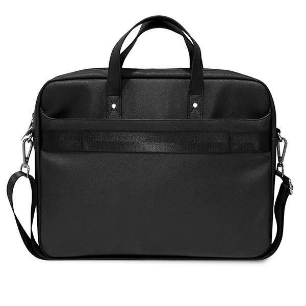 Torba z eko skóry unisex Guess Saffiano Triangle na laptop 16 cali czarna - cecha produktu