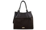 Torebka z naturalnej skóry damska Barberini's 1028-11 shopper mała ciemnobrązowa