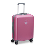 Walizka kabinowa z poliwęglanu unisex Delsey Benetton UCB twarda 55 cm różowa