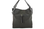 Torebka ze skóry licowej damska Barberini's 859-28 shopper bag A4 ciemnoszara