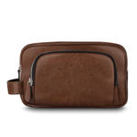 Skórzana kosmetyczka podróżna brązowa vintage - Solier SK04