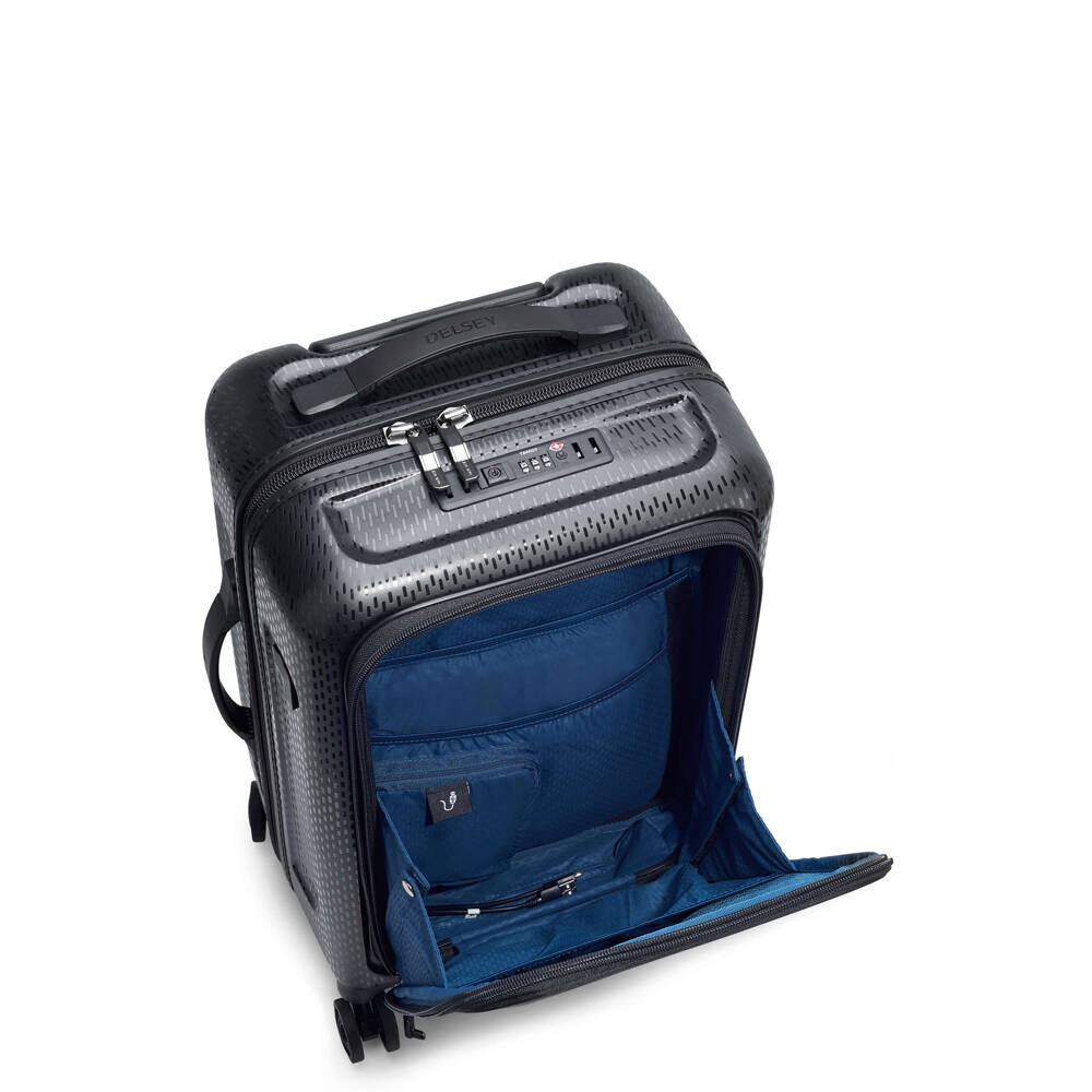 Walizka z poliwęglanu kabinowa unisex Delsey Turenne na 4 kółkach 55 cm czarna - cecha produktu