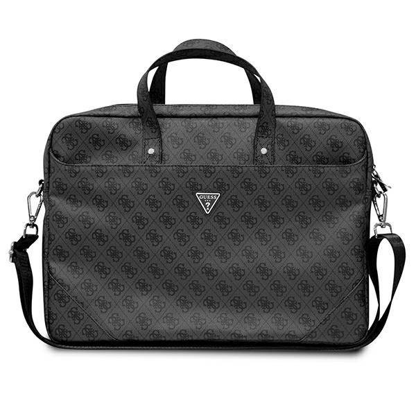 Torba z eko skóry damska Guess Saffiano 4G Triangle na laptop 16 czarna - cecha produktu