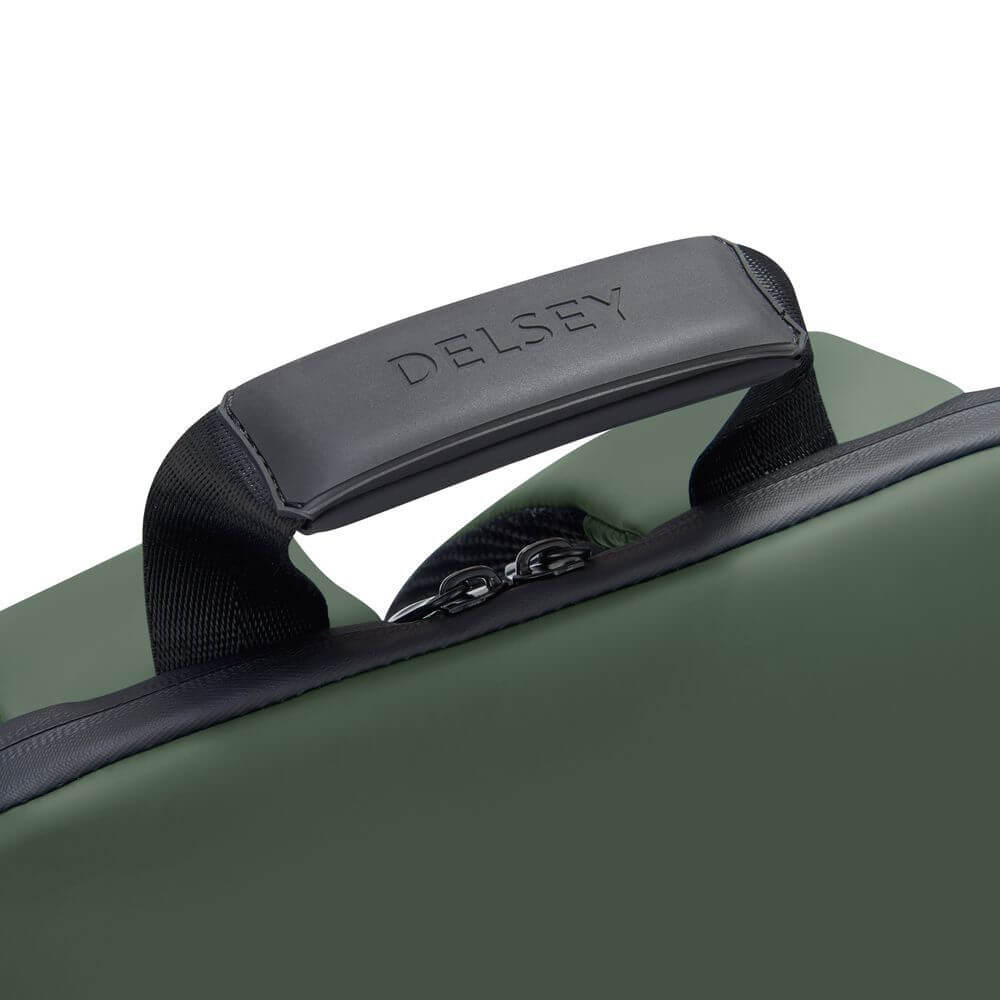 Plecak miejski z materiału wodoodpornego unisex Delsey Securain na laptop 16 zielony - widok z przodu