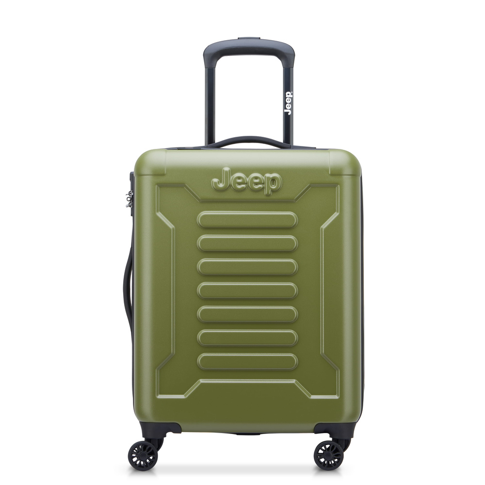 Walizka z polipropylenu unisex Delsey Jeep JH004C kabinowa mała zielona - front walizki