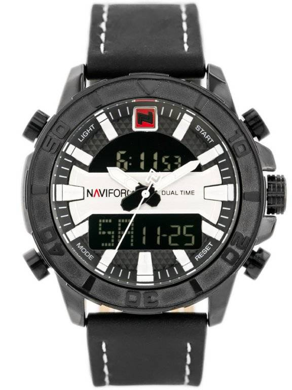 Czarny zegarek męski Naviforce NF9114 - zegarek z przodu na białym tle