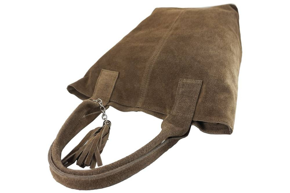 Torebka zamszowa damska Barberini's 375/8-12 shopper bag A4 jasnobrązowa - cecha produktu