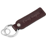 Brelok ze skóry naturalnej z grawerem B7 bordo