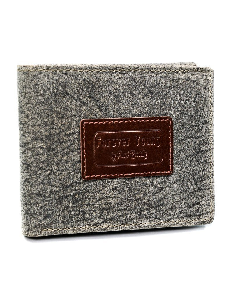 Szary portfel męski Forever Young N992-VTP z naszywką z logo na froncie