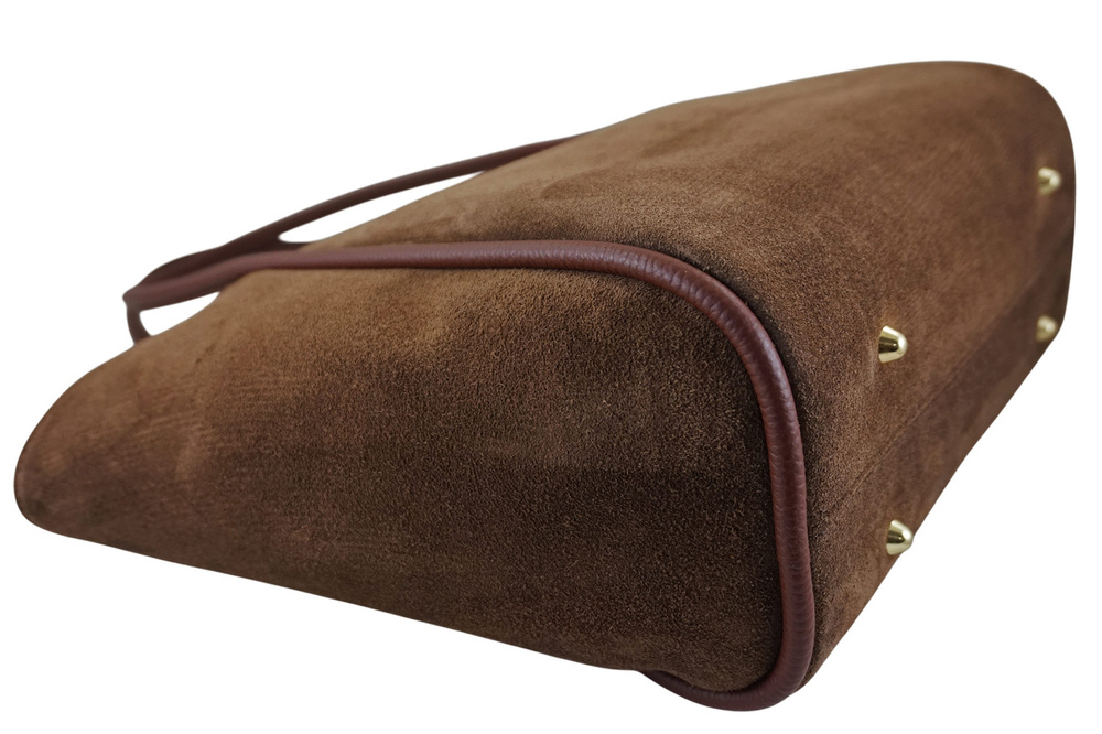 Torebka skórzana zamszowa damska Barberini's 1008-6 shopper A4 brązowa - cecha produktu