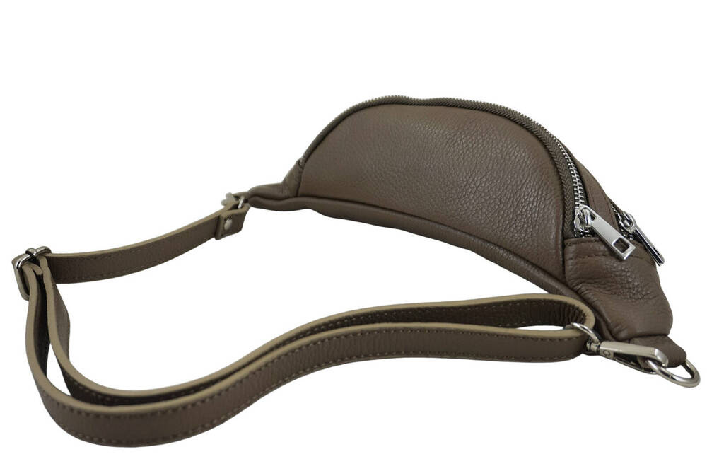 Saszetka skórzana damska Barberini's 985-9 nerka crossbody ciemnobeżowa - cecha produktu