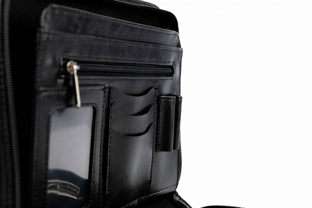 Aktówka z eko skóry unisex Tizano BW08 biwuar A5 czarna - detale zapięcia i wykończenia