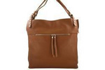 Skórzany shopper bag na ramię worek camel A4 - Barberini's 859-12