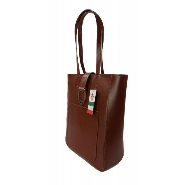Torebka skórzana damska Vera Pelle SBKB11M shopper bag XXL A4 brązowa - cecha produktu