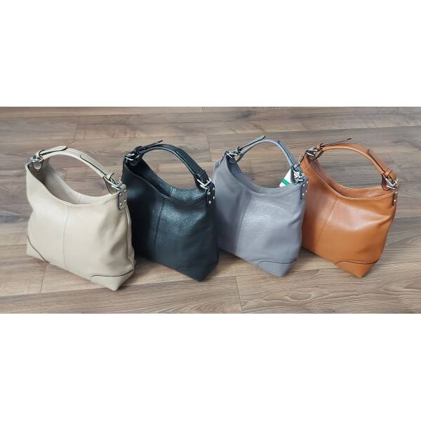 Torebka skórzana damska Vera Pelle VORX12T worek shopper A4 beżowa - cecha produktu