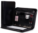 Aktówka skórzana teczka biwuar czarny z grawerem personalizacja Tizano BWS01