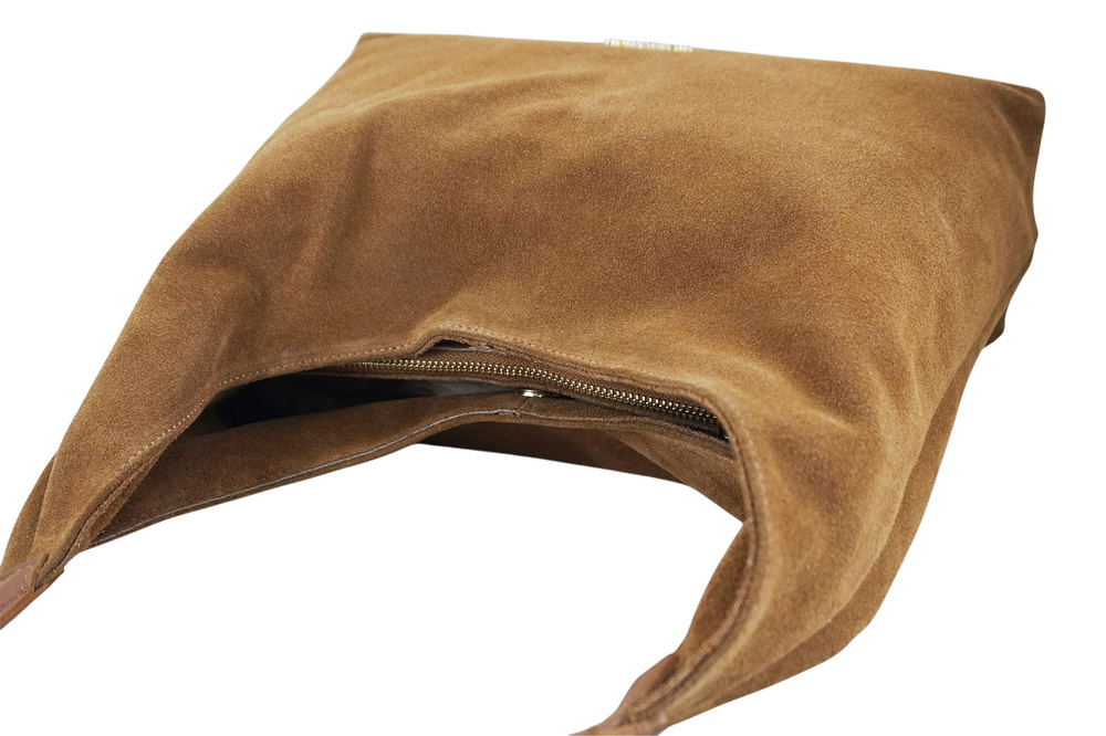 Torebka zamszowa damska Barberini's 1031/1-12 worek hobo mała jasnobrązowa - cecha produktu