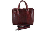 Torba ze skóry naturalnej damska Barberini's 118/1-13 na laptopa croco A4 czerwona