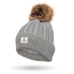 Czapka zimowa damska z pomponem Peterson HAT-09 szara