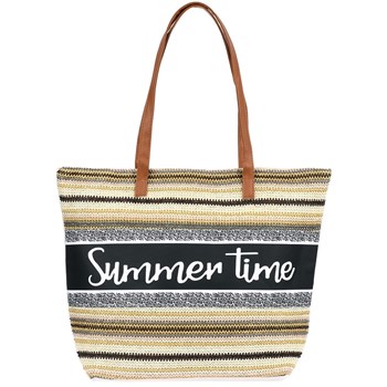 Duża torba plażowa summer kolorowa brązowa - Versoli Tor750-14
