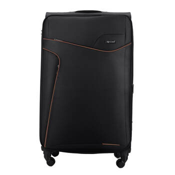 Duża walizka podróżna miękka czarna-brązowa L Solier STL1651