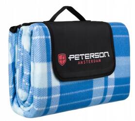 Koc piknikowy niebieski materiałowy z wodoodporną izolacją kolorowy - Peterson 1