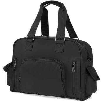 Shopperka damska torebka czarna lekka duża materiałowa A4 - Bellugio J32