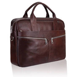 Skórzana torba męska na laptopa brązowa czekolada Tizano TM01