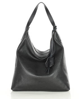 Torebka damska worek skóra naturalna czarna hobo bag - MARCO MAZZINI s286a